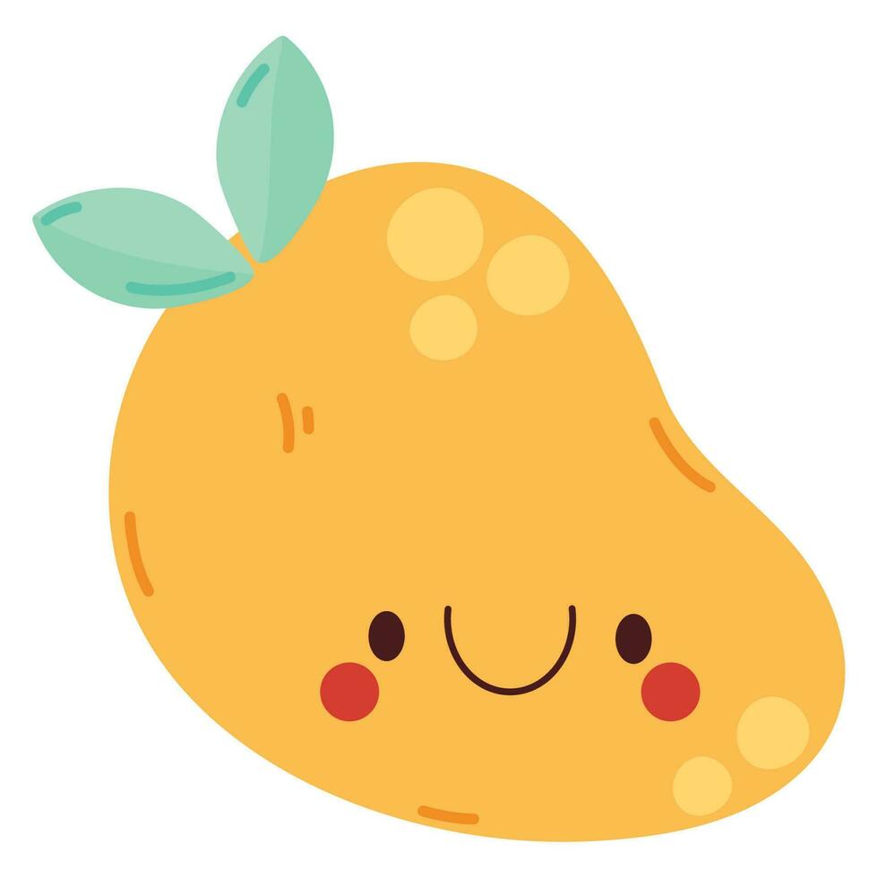 kawaii mango design over white vector