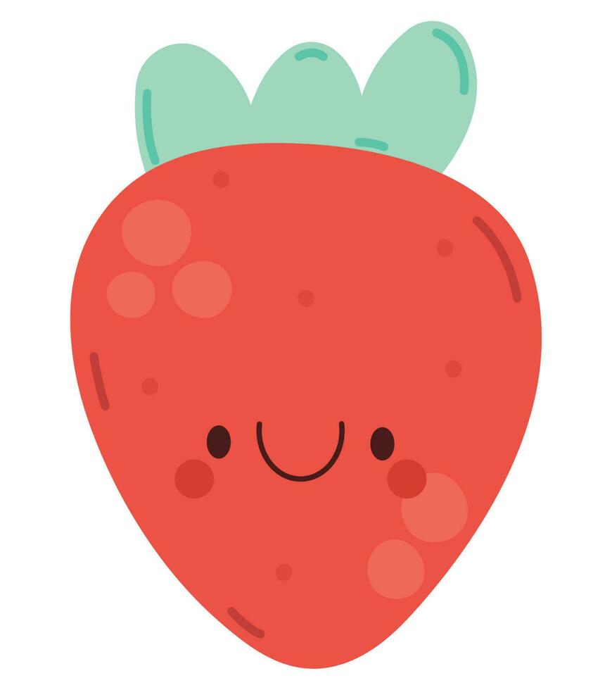 kawaii strawberry design over white vector