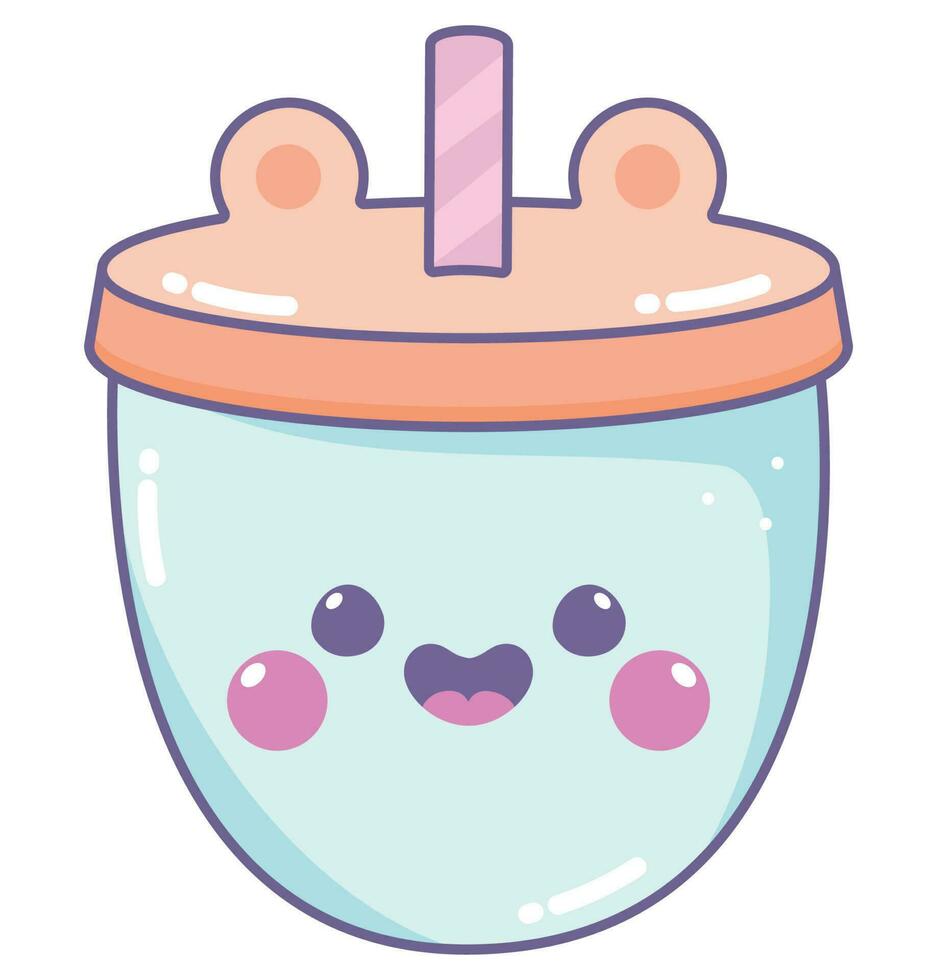 kawaii baby mug vector