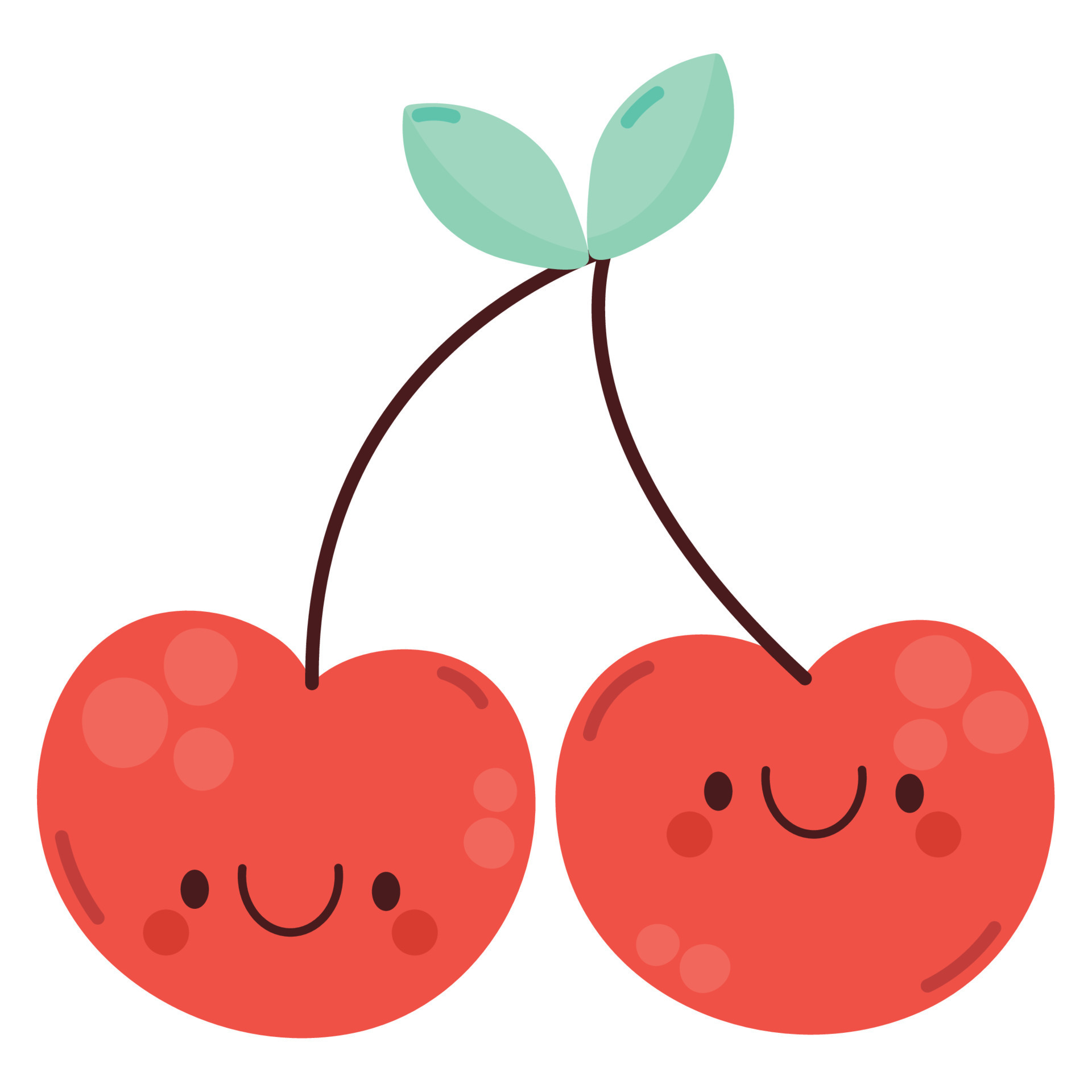 kawaii cherries design over white 24701896 Vector Art at Vecteezy