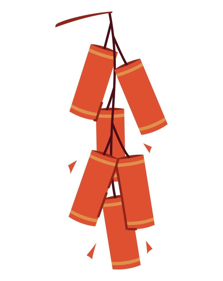 chinese firecrecker design over white vector