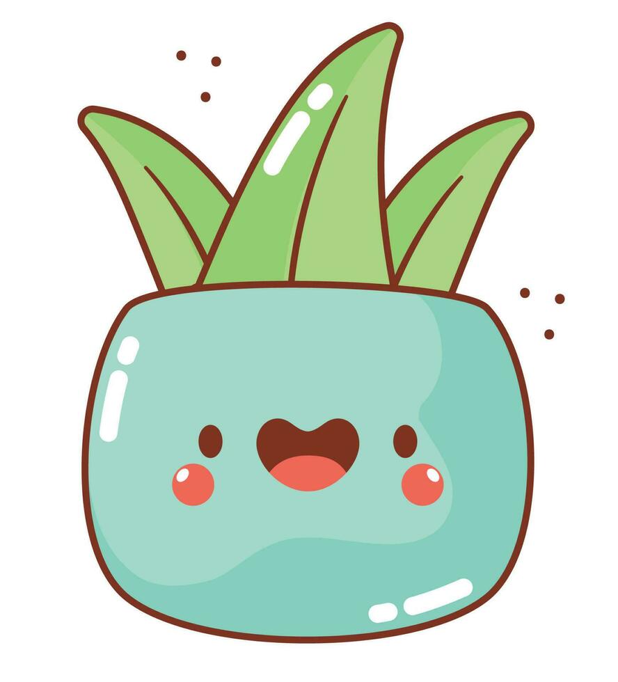 cute potted plant over white vector