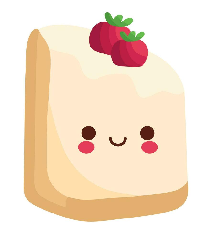 cute strawberry cookies over white vector