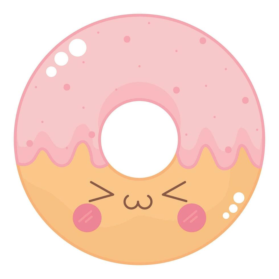 kawaii donut design over white vector