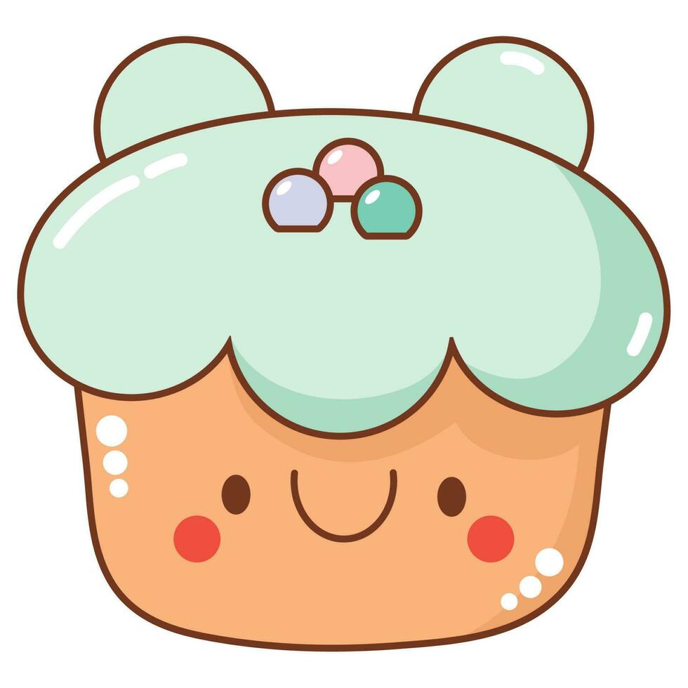 kawaii cupcake design over white vector