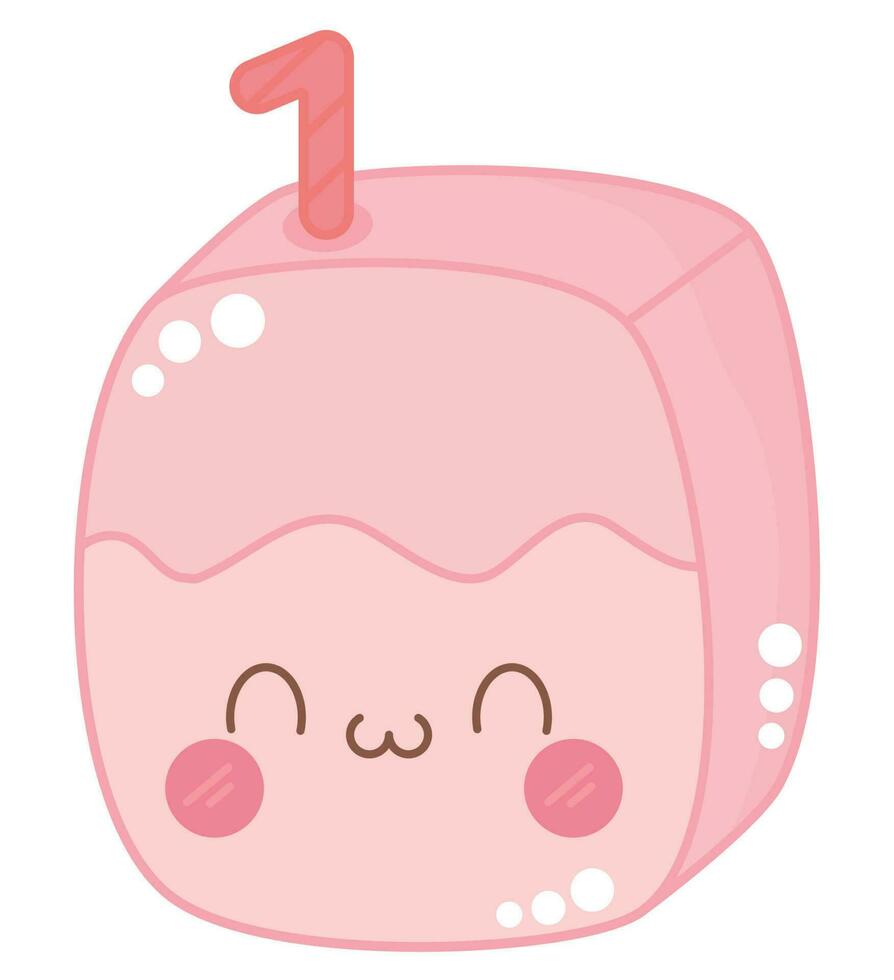 kawaii jugo caja terminado blanco vector