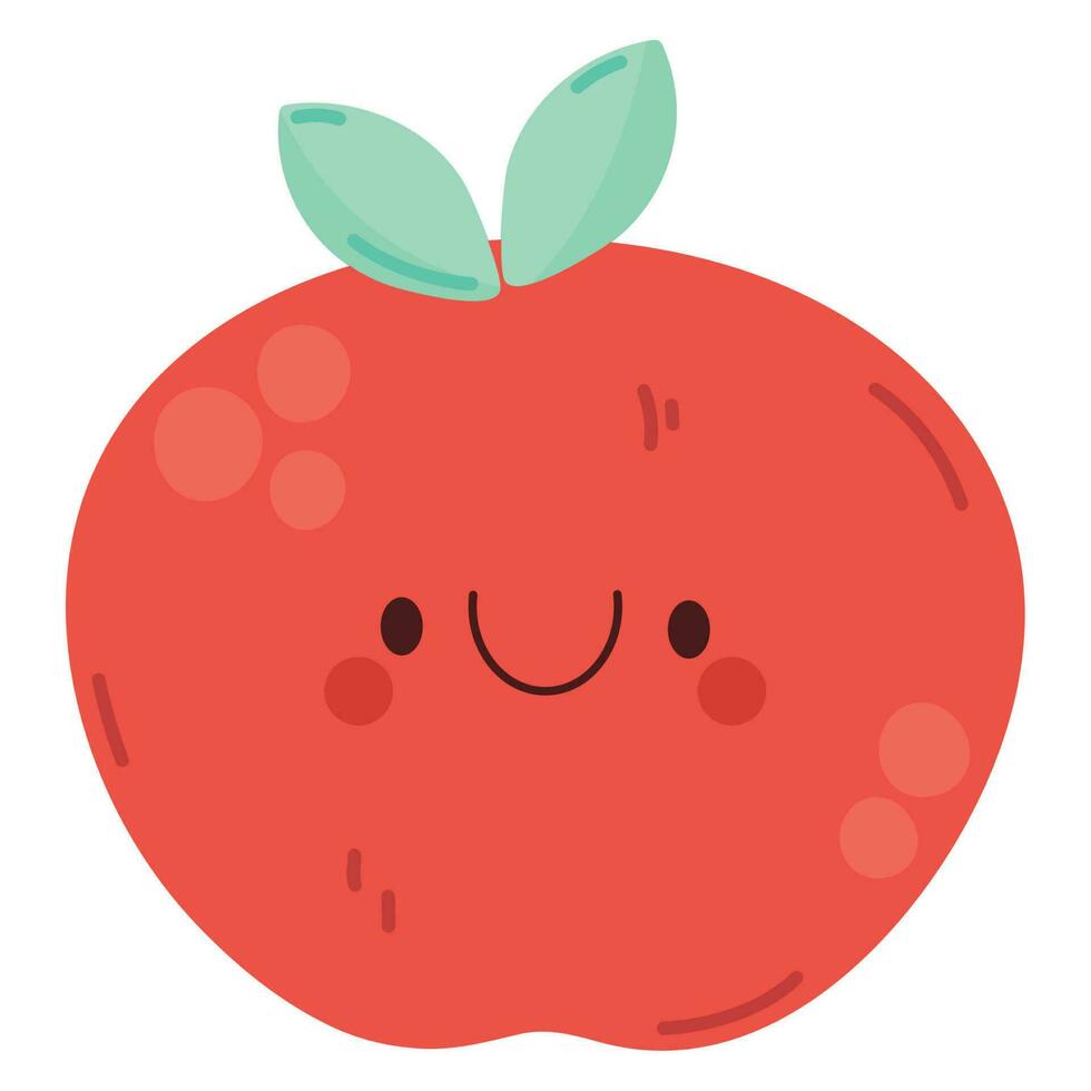 happy apple design over white vector