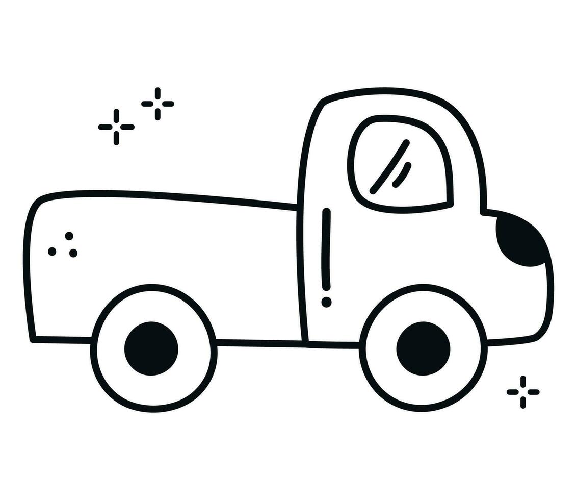 hand drawn truck over white vector
