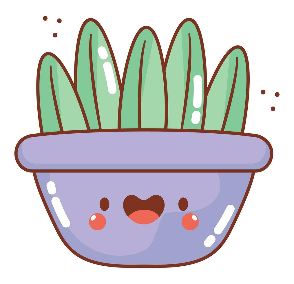 kawaii en conserva planta ilustración terminado blanco vector