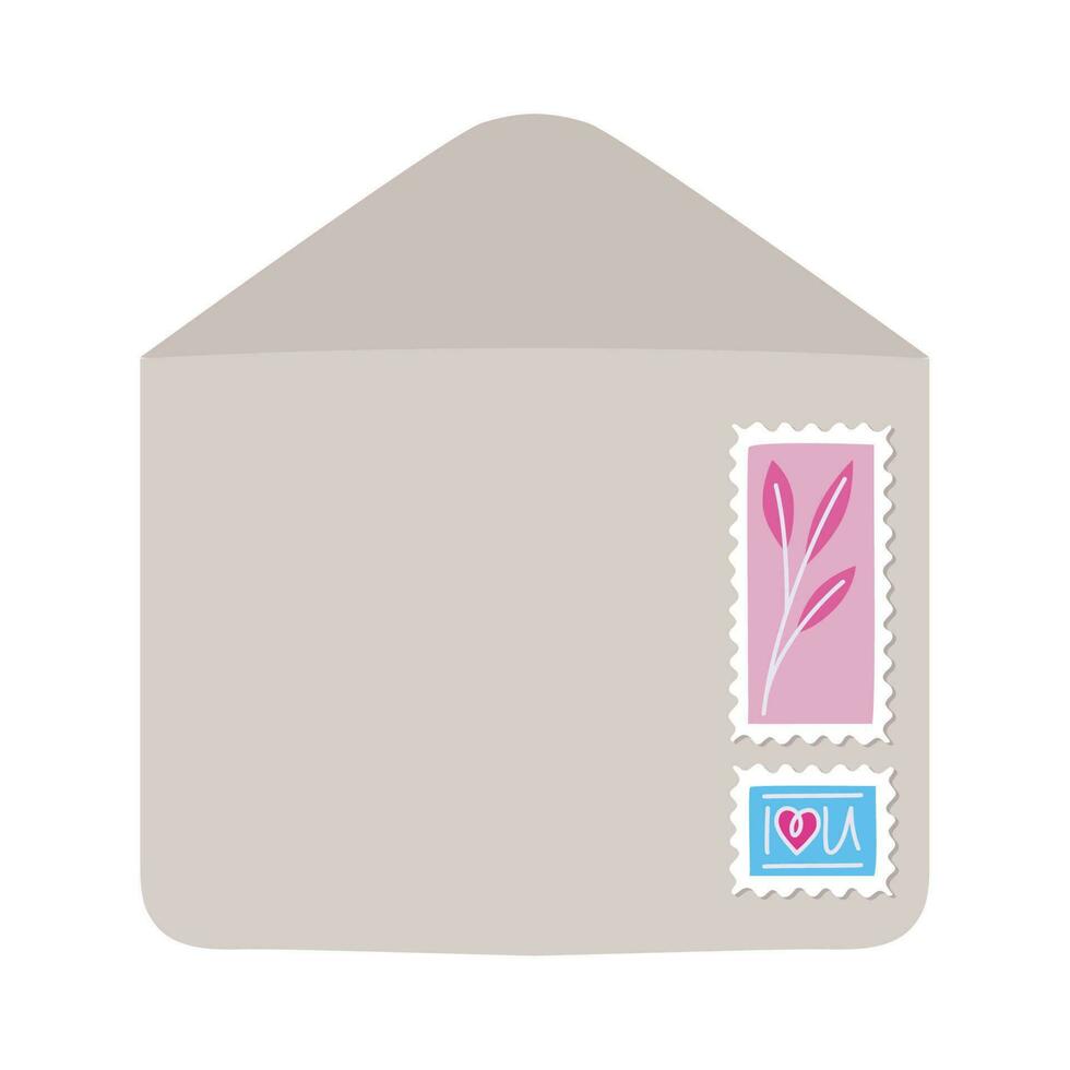 colored envelope illustration with stamps vector