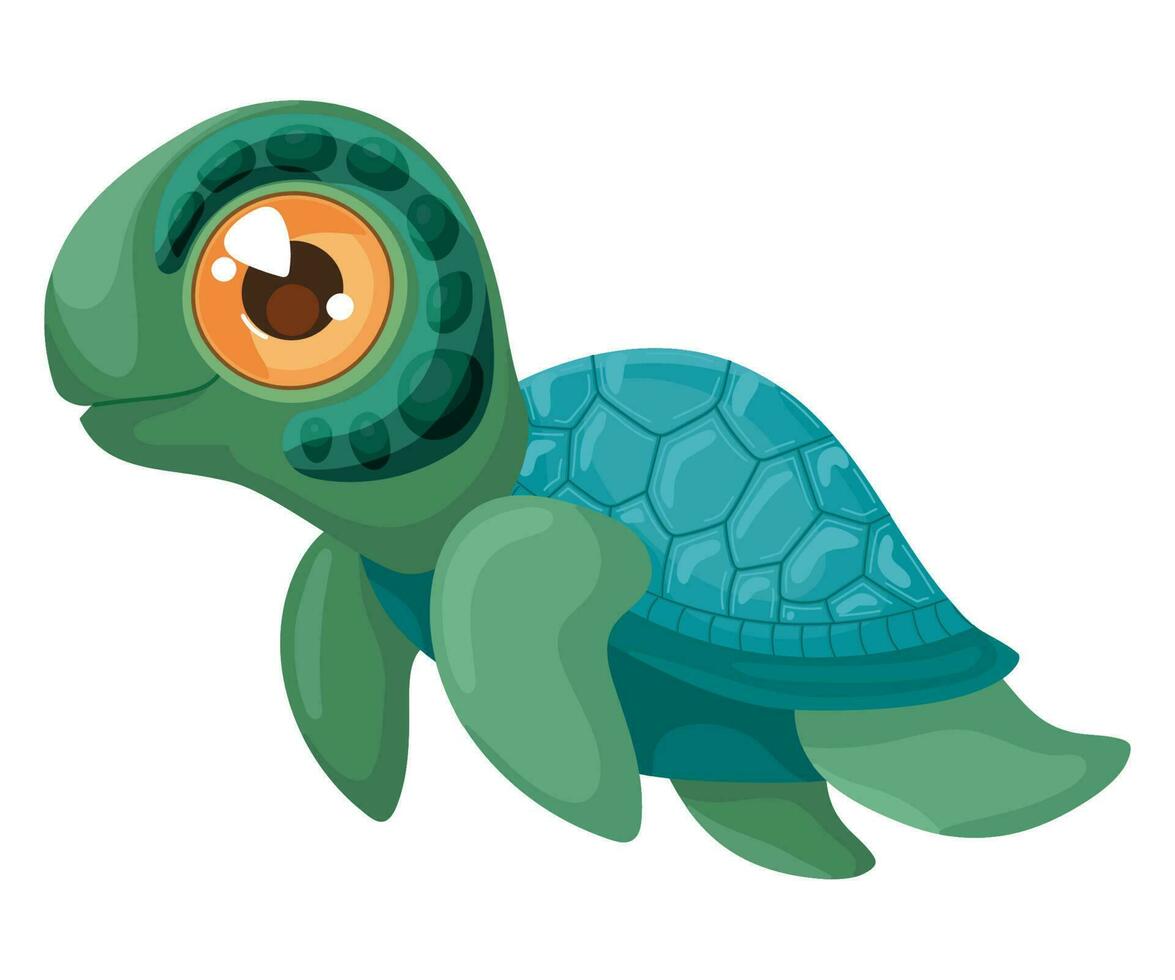 cute turtle design over white vector