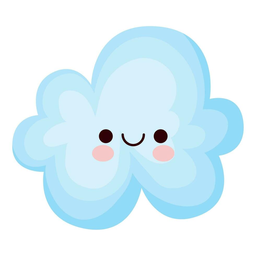 kawaii cloud illustration over white vector