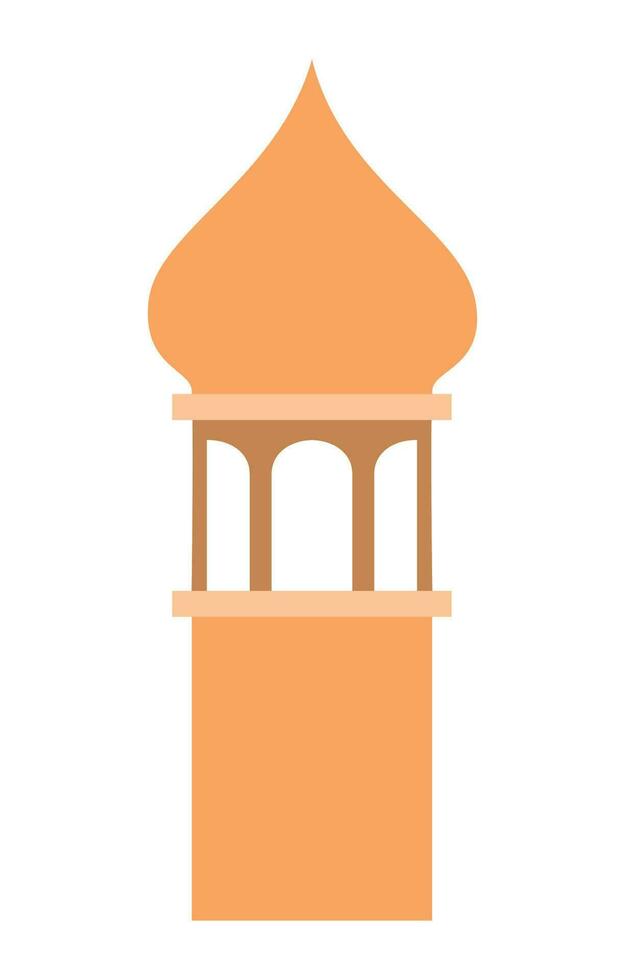 islamic tower design over white vector