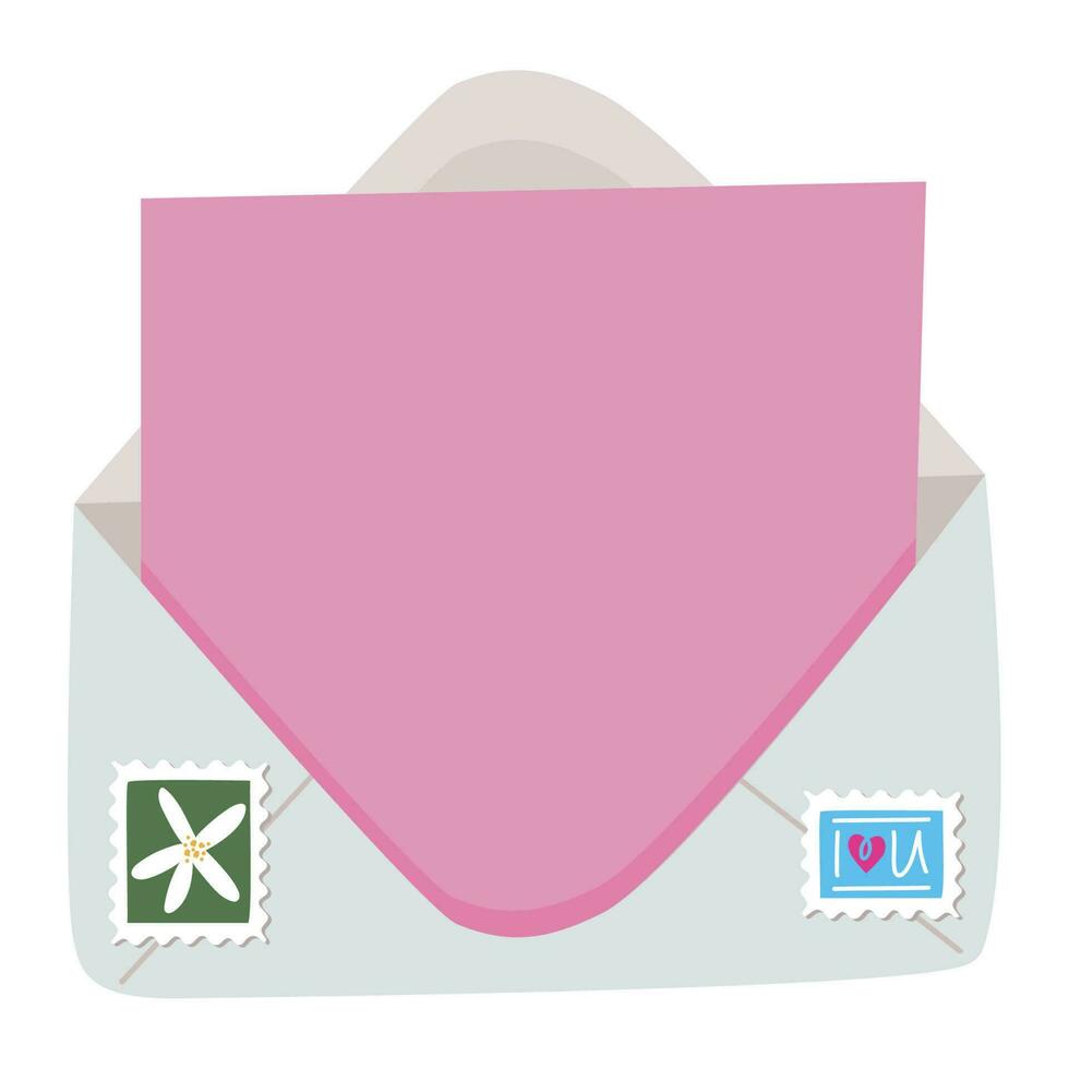 colored envelope design with stamps vector