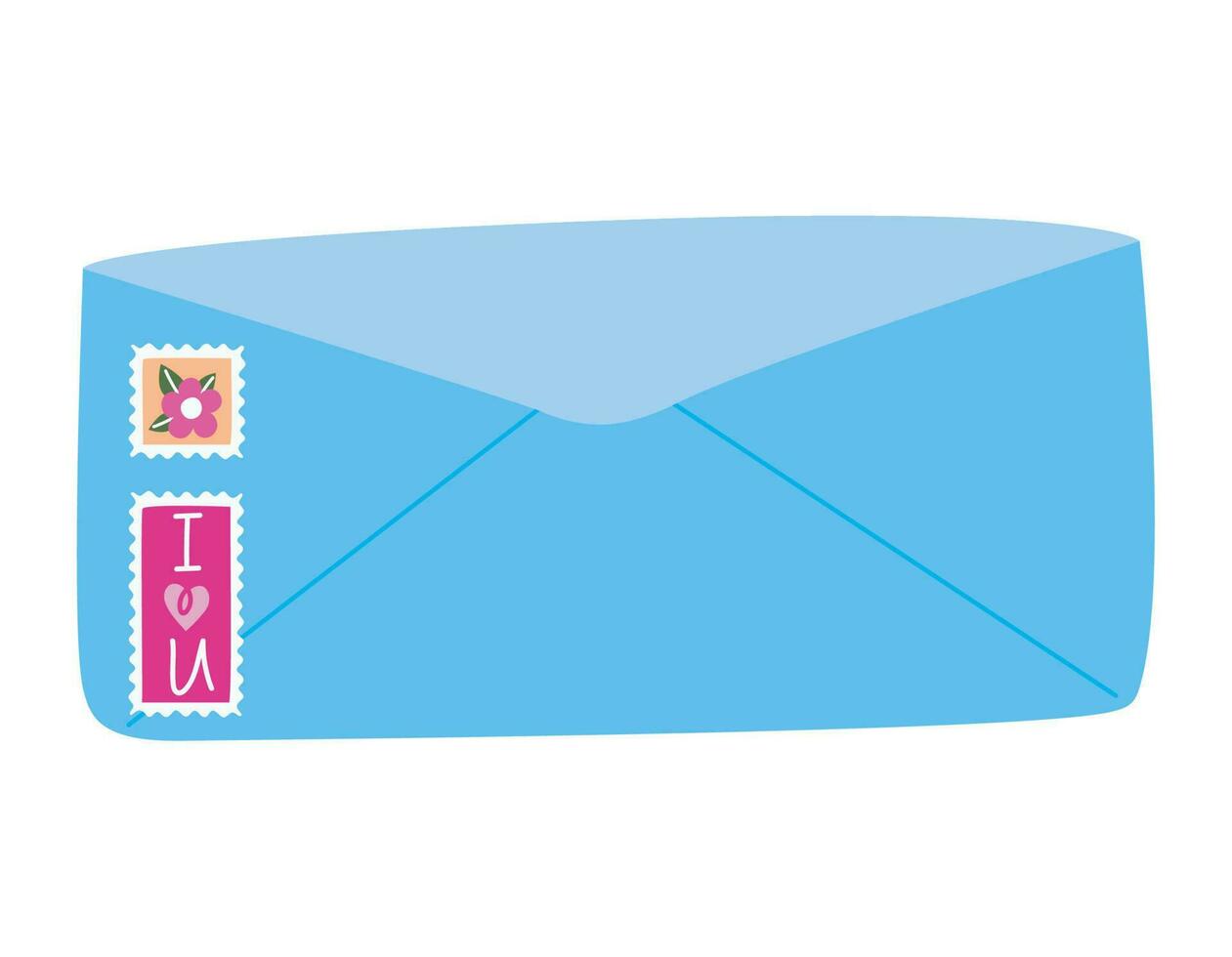 colored envelope icon with stamps vector