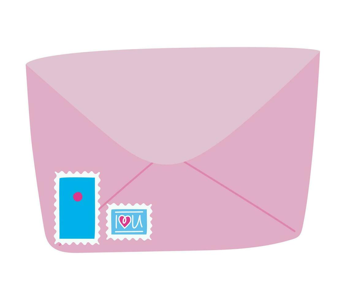 colored envelope illustration with stamps vector