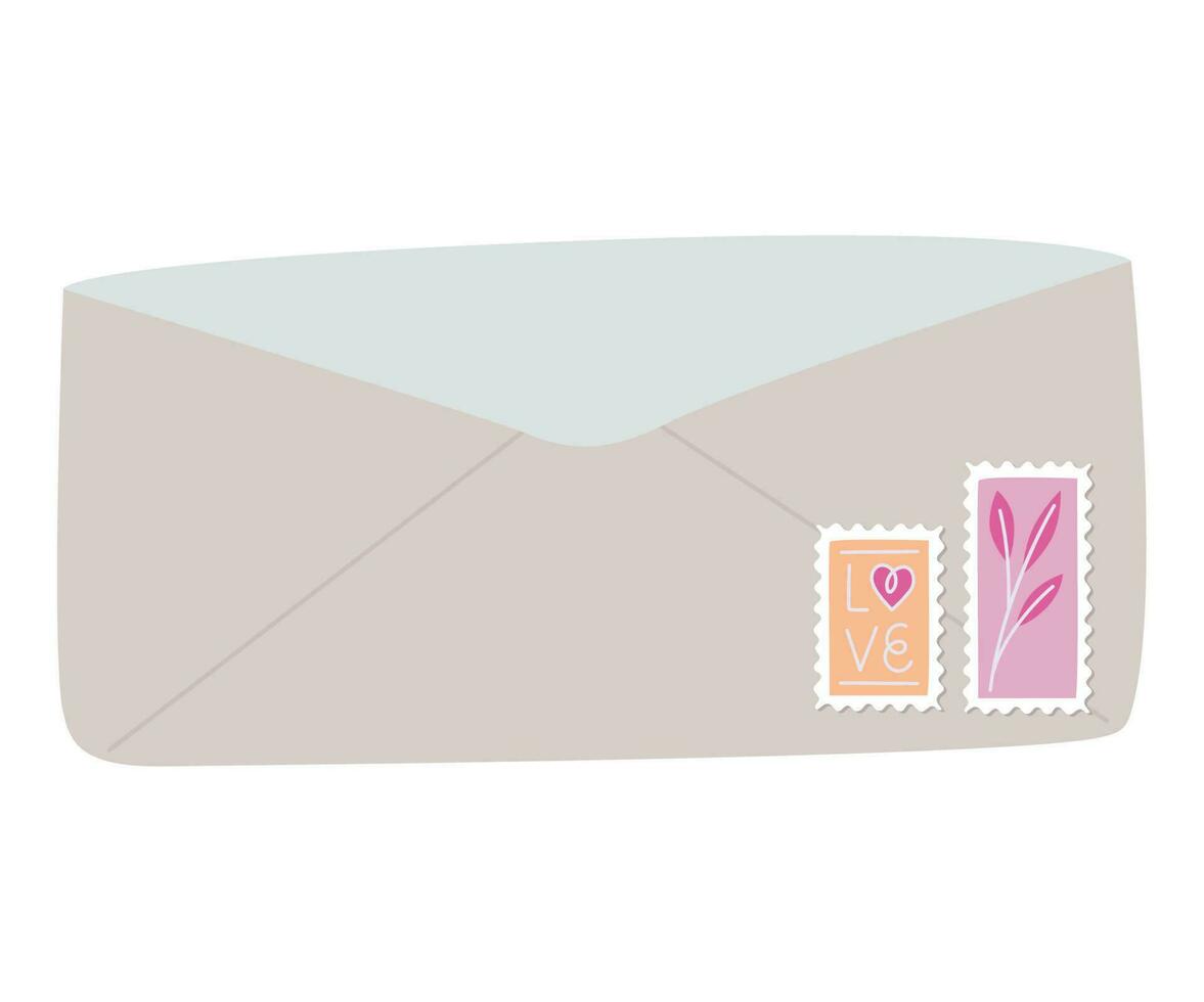 colorful envelope illustration with stamps vector