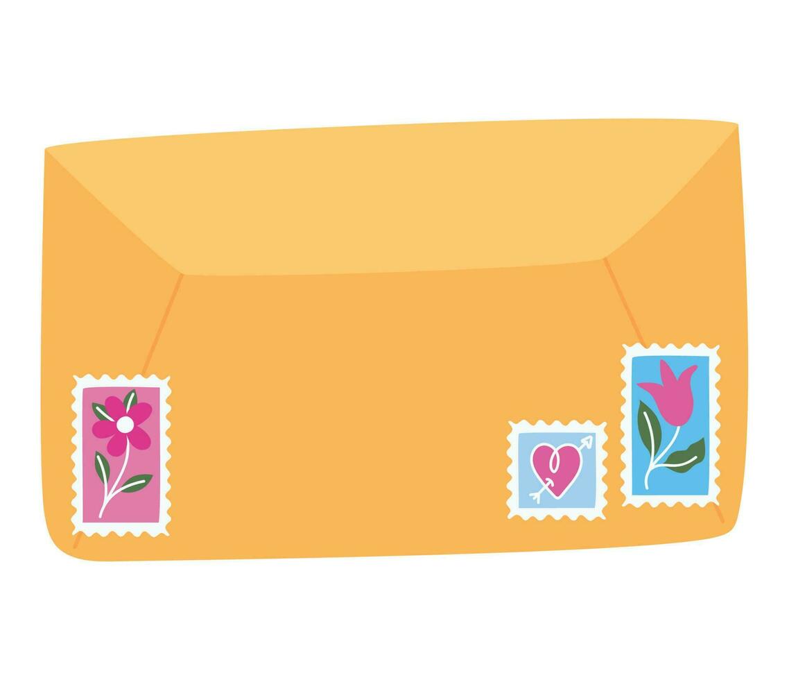 colored envelope vector with stamps