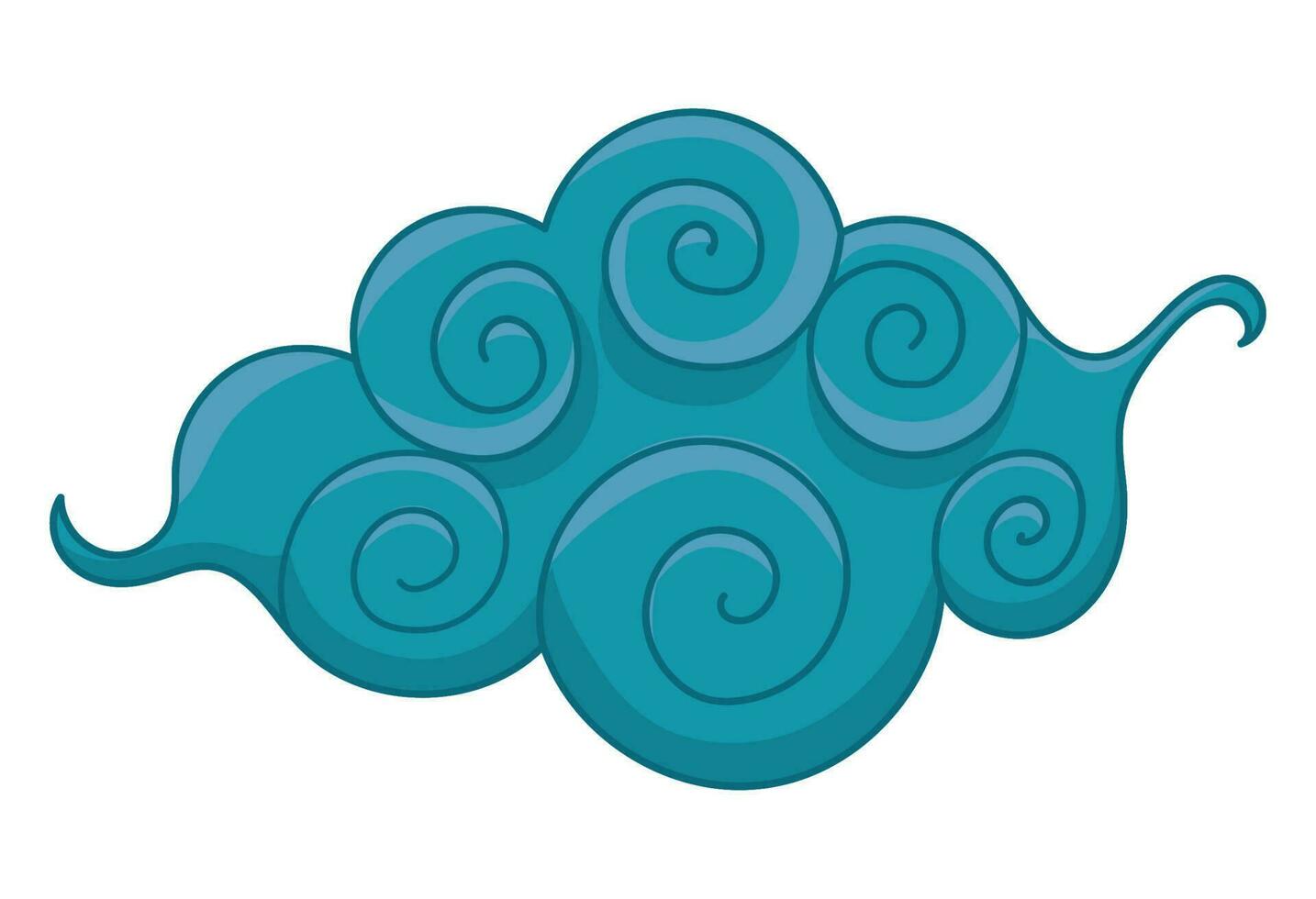blue chinese cloud over white vector