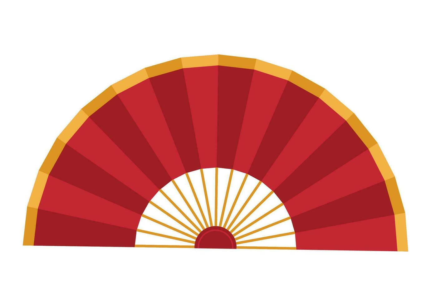 red chinese fan over white vector