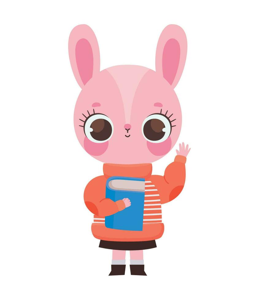 student rabbit design over white vector