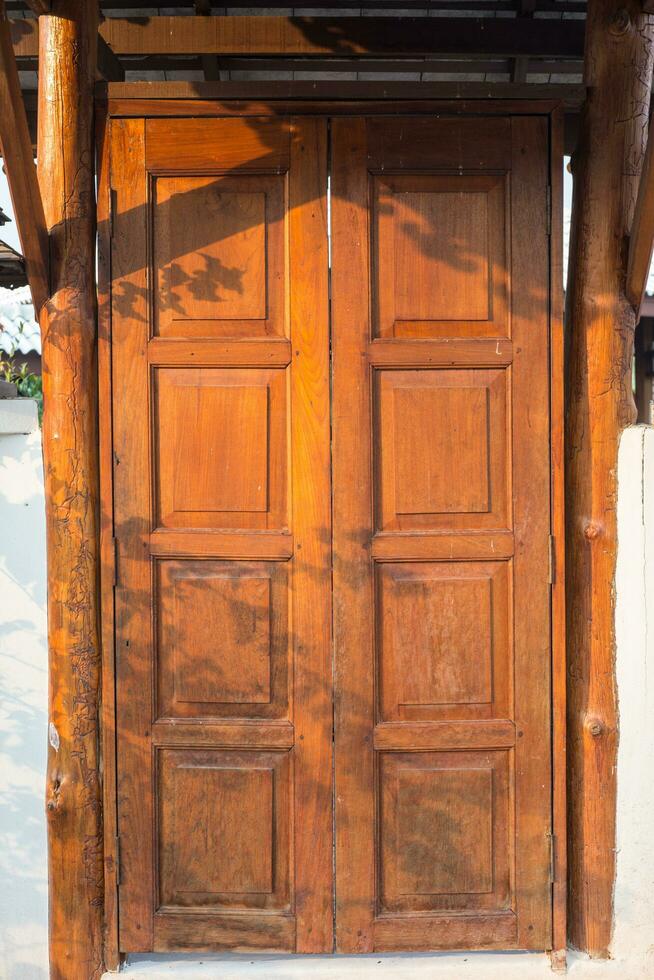 The old brown wooden door photo