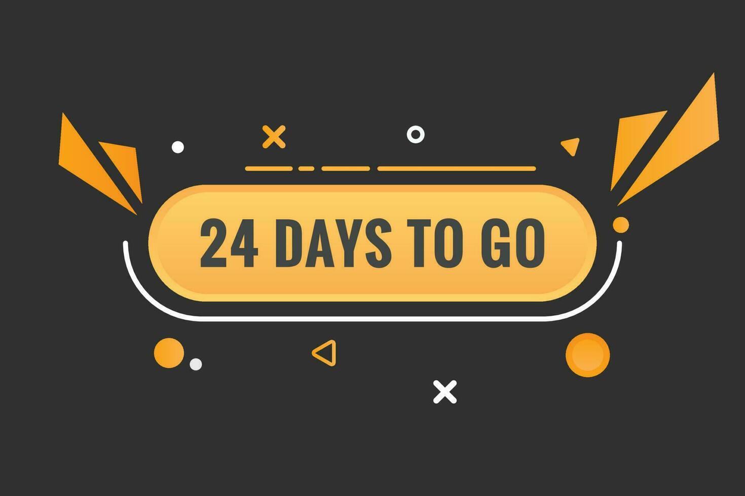 24 days to go text web button. Countdown left 24 day to go banner label vector