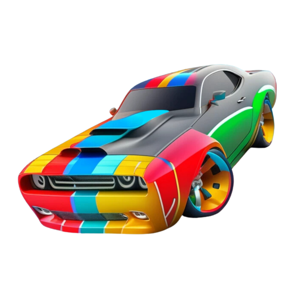 Colorful Race Car Rainbow Smoke png