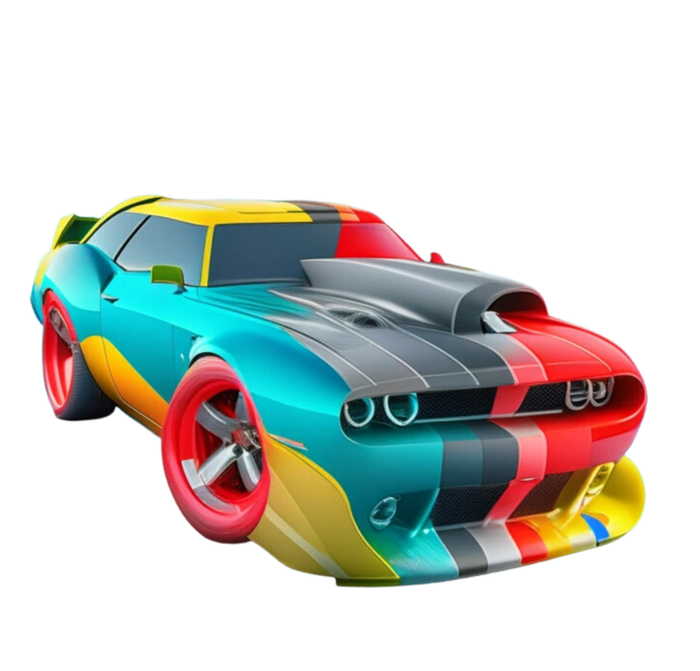 Colorful Race Car Rainbow Smoke png