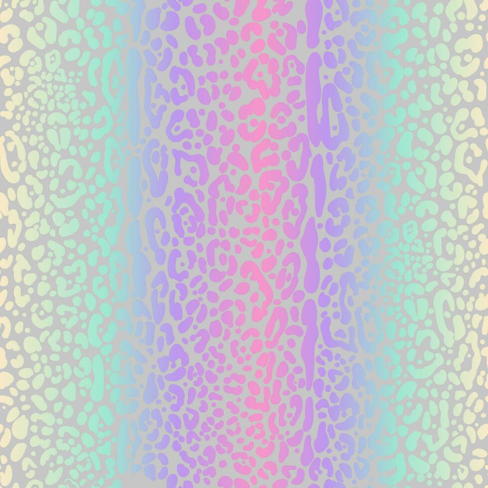Rainbow cheetah seamless pattern. Leopard neon print. Vector animal spotted skin background