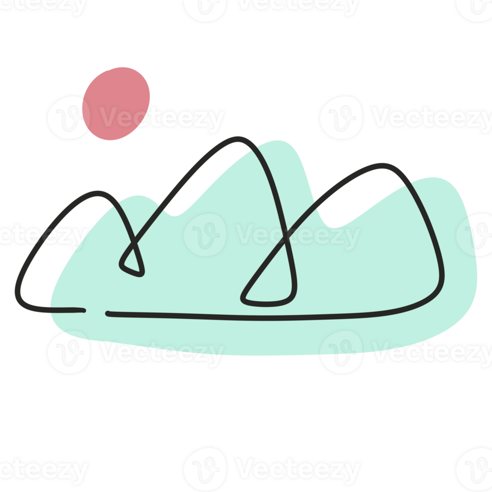 continuar simples linha montanha e orgânico forma png