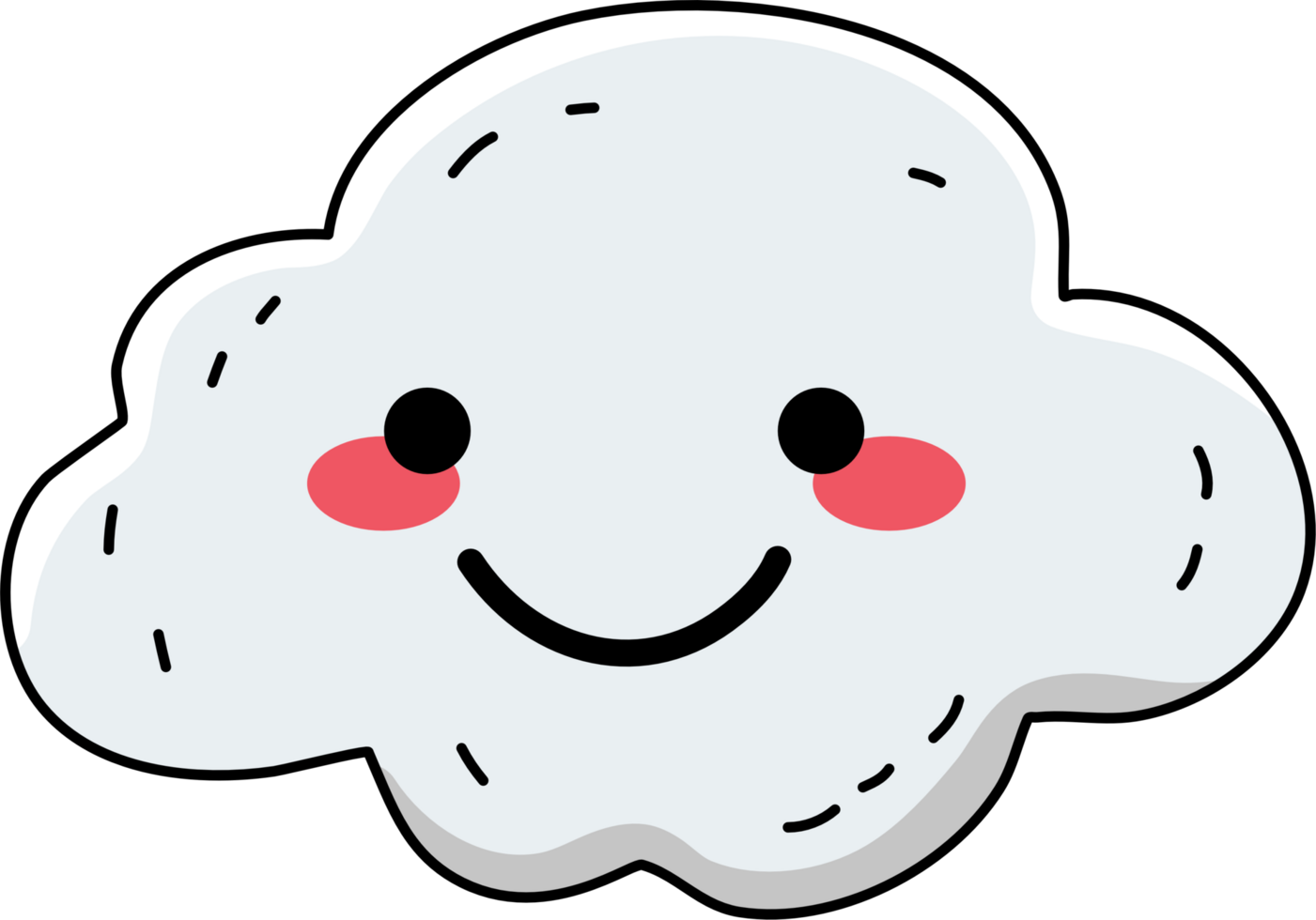 carino nube scarabocchio illustrazione elemento png