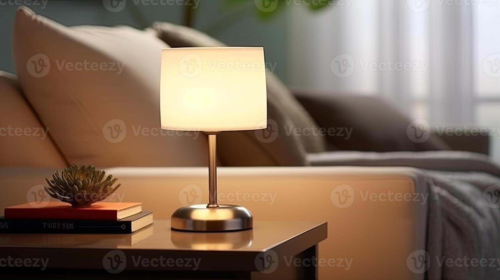 Contemporary Table Lamp. Illuminating Style. Created with photo