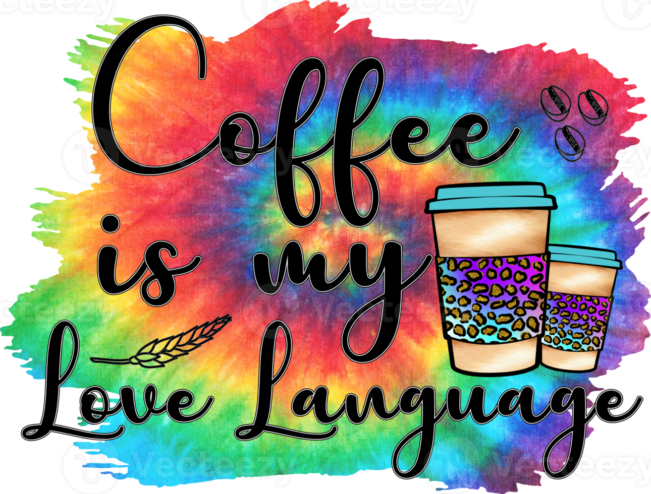 Kaffee ist meine Liebe Sprache Sublimation Design, perfekt auf t Hemden, Tassen, Zeichen, Karten und viel Mehr png