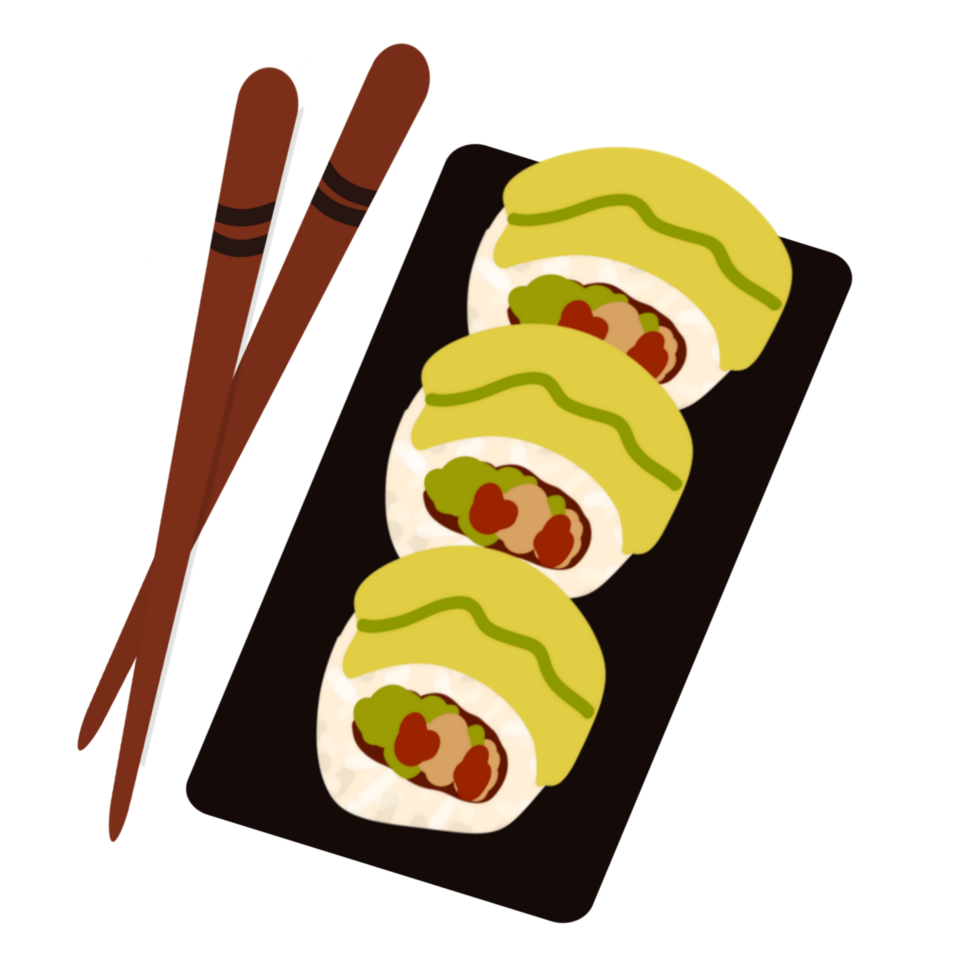 Cute sushi illustration png