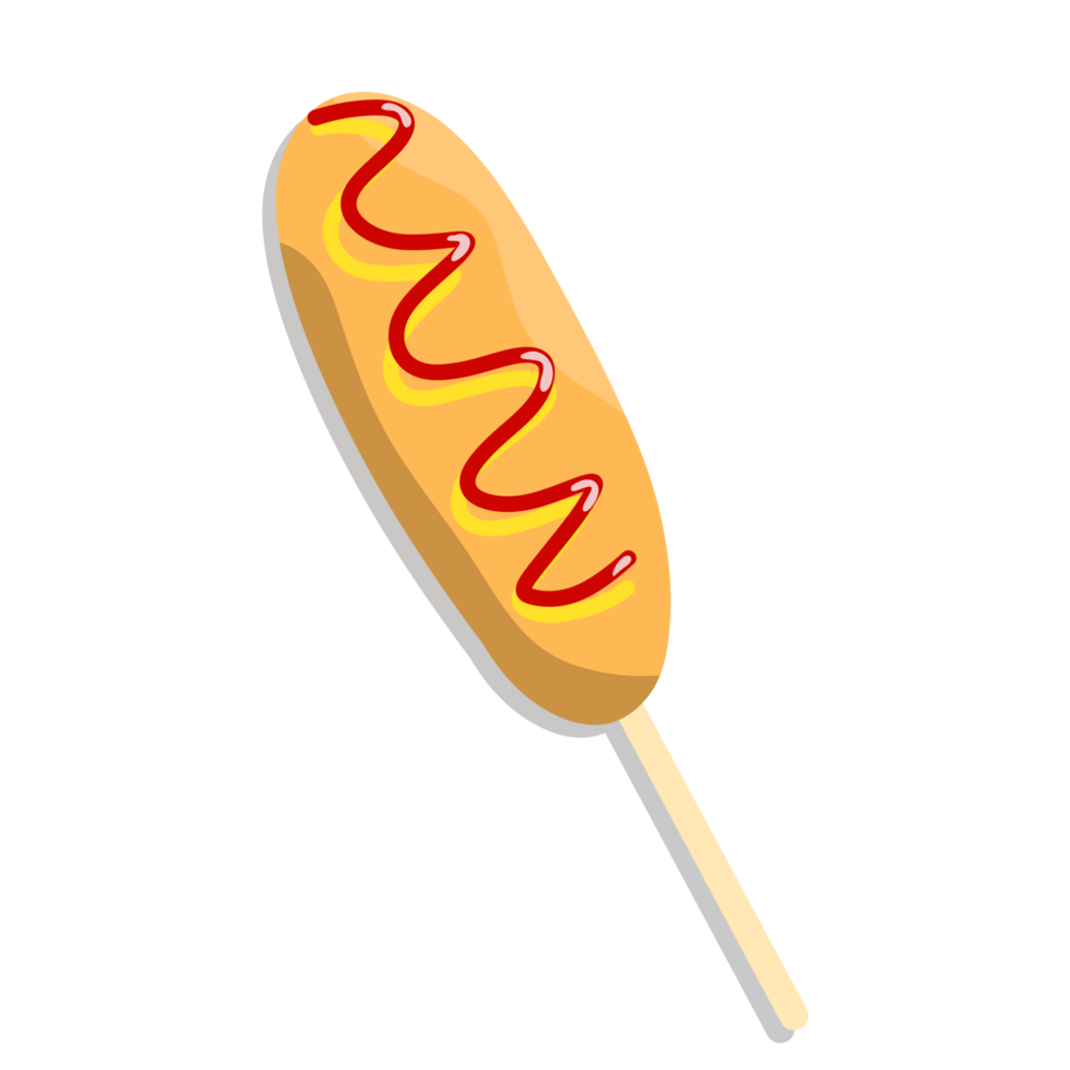 Corn dog gata mat illustration png