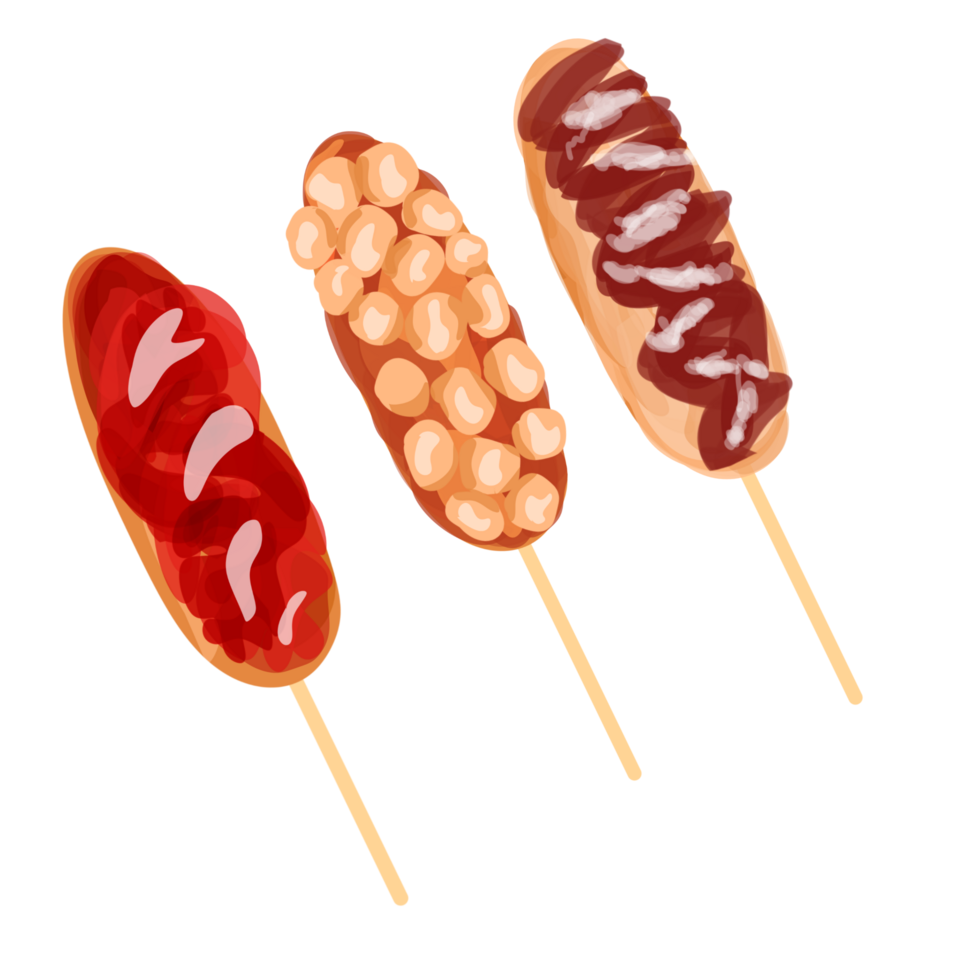 Corndog food illustration png