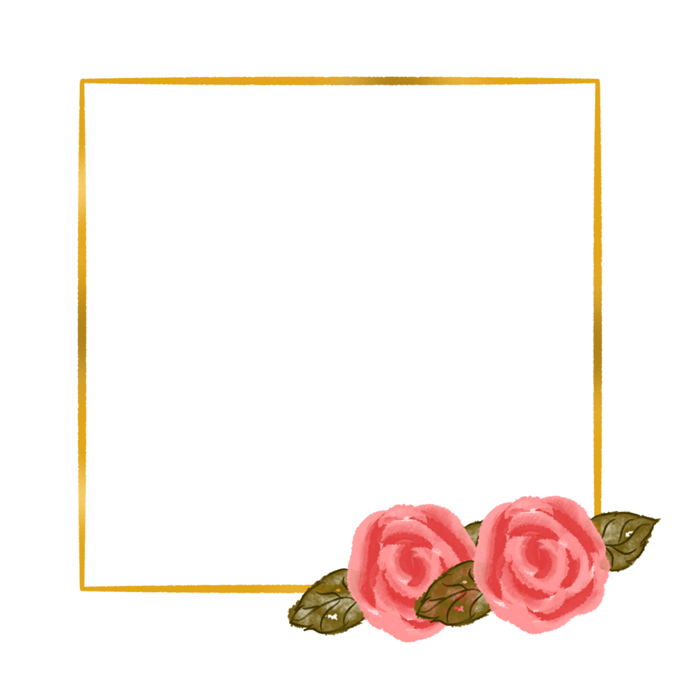 Gold flower frame png
