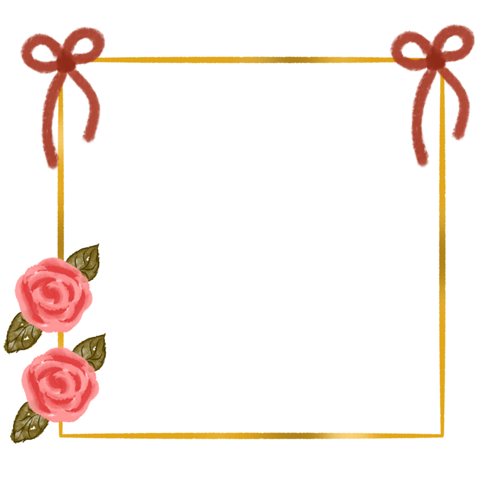 Gold flower frame png