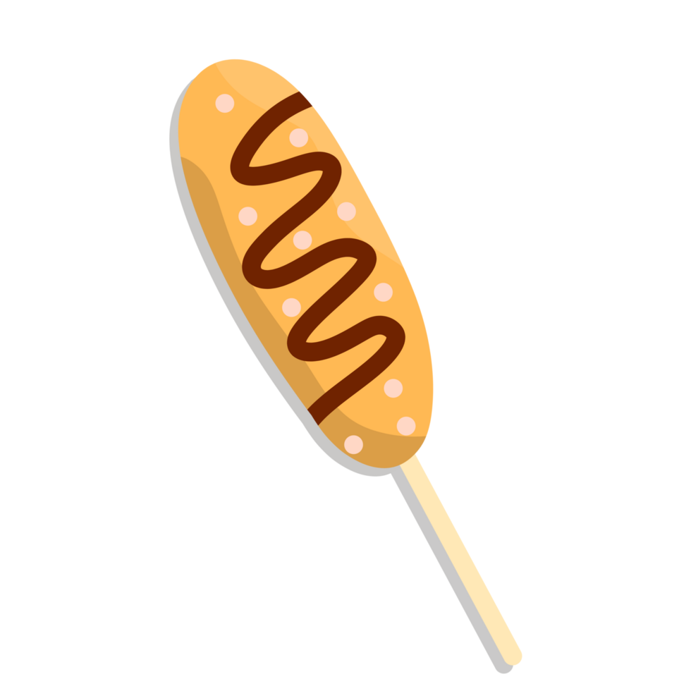 Corn dog gata mat illustration png