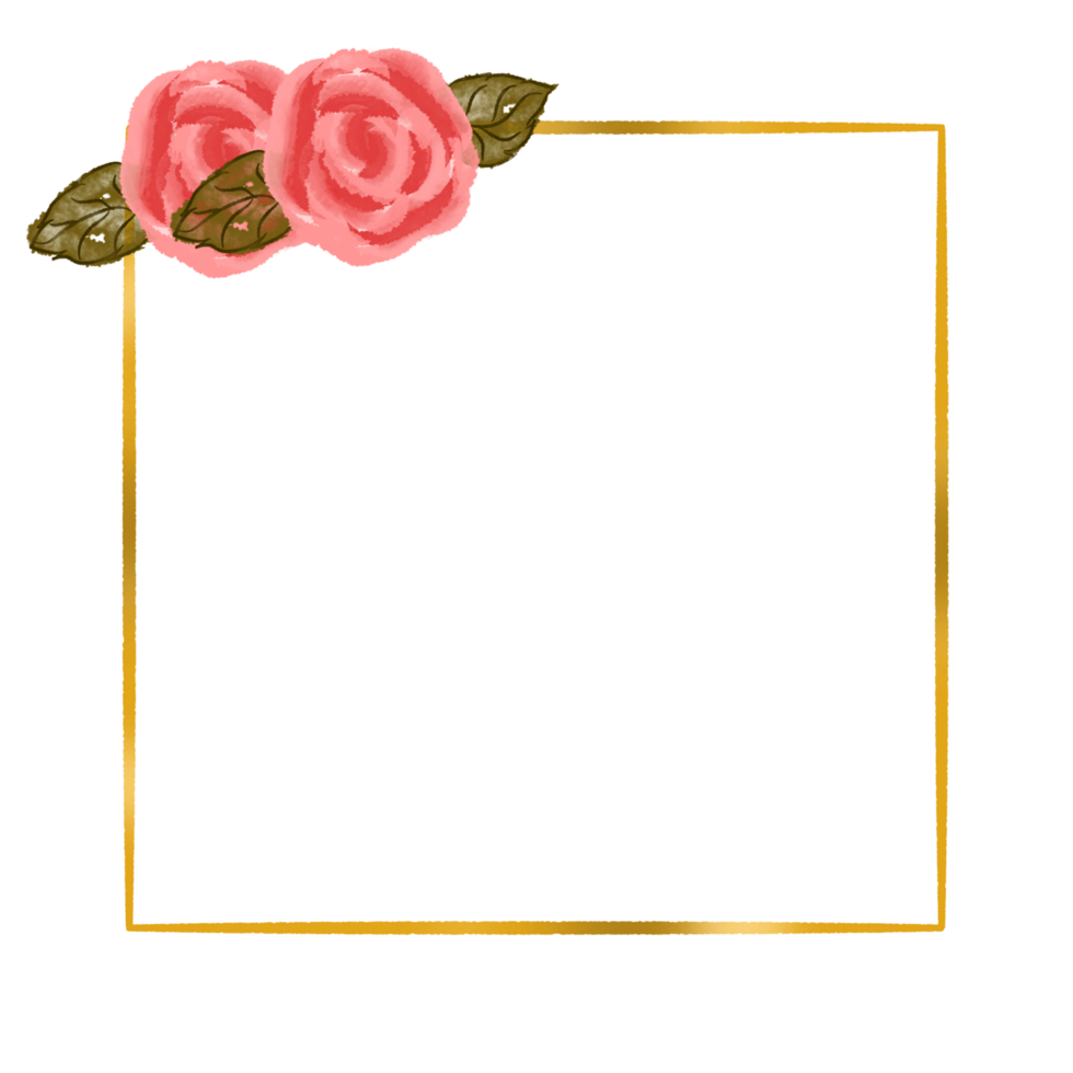 Gold flower frame png