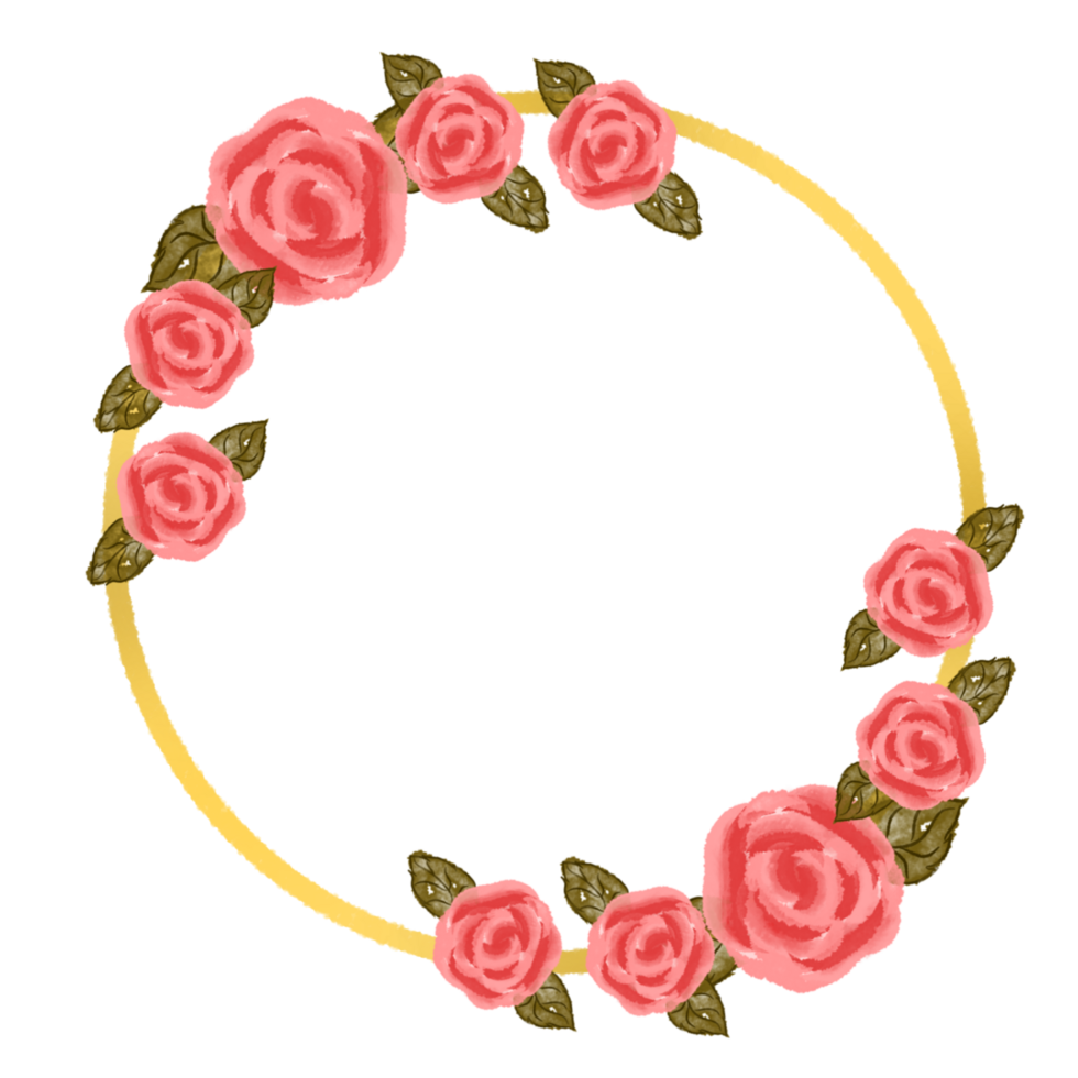 Gold flower frame png