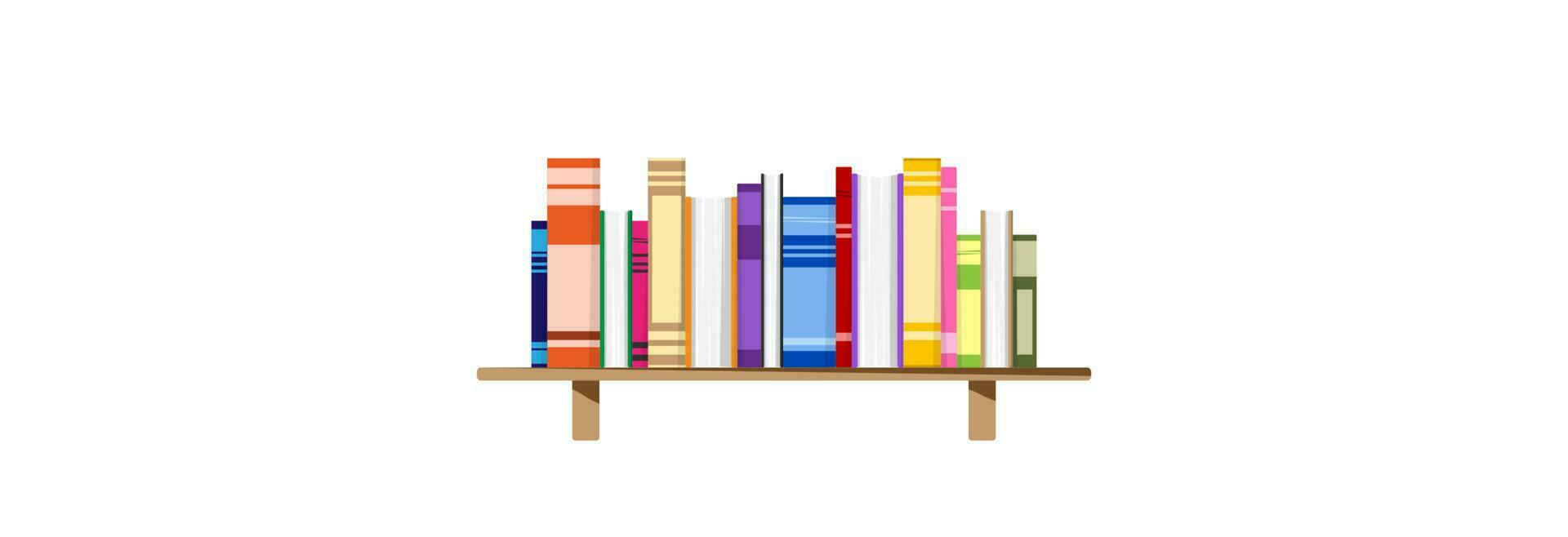 A shelf with books. vector