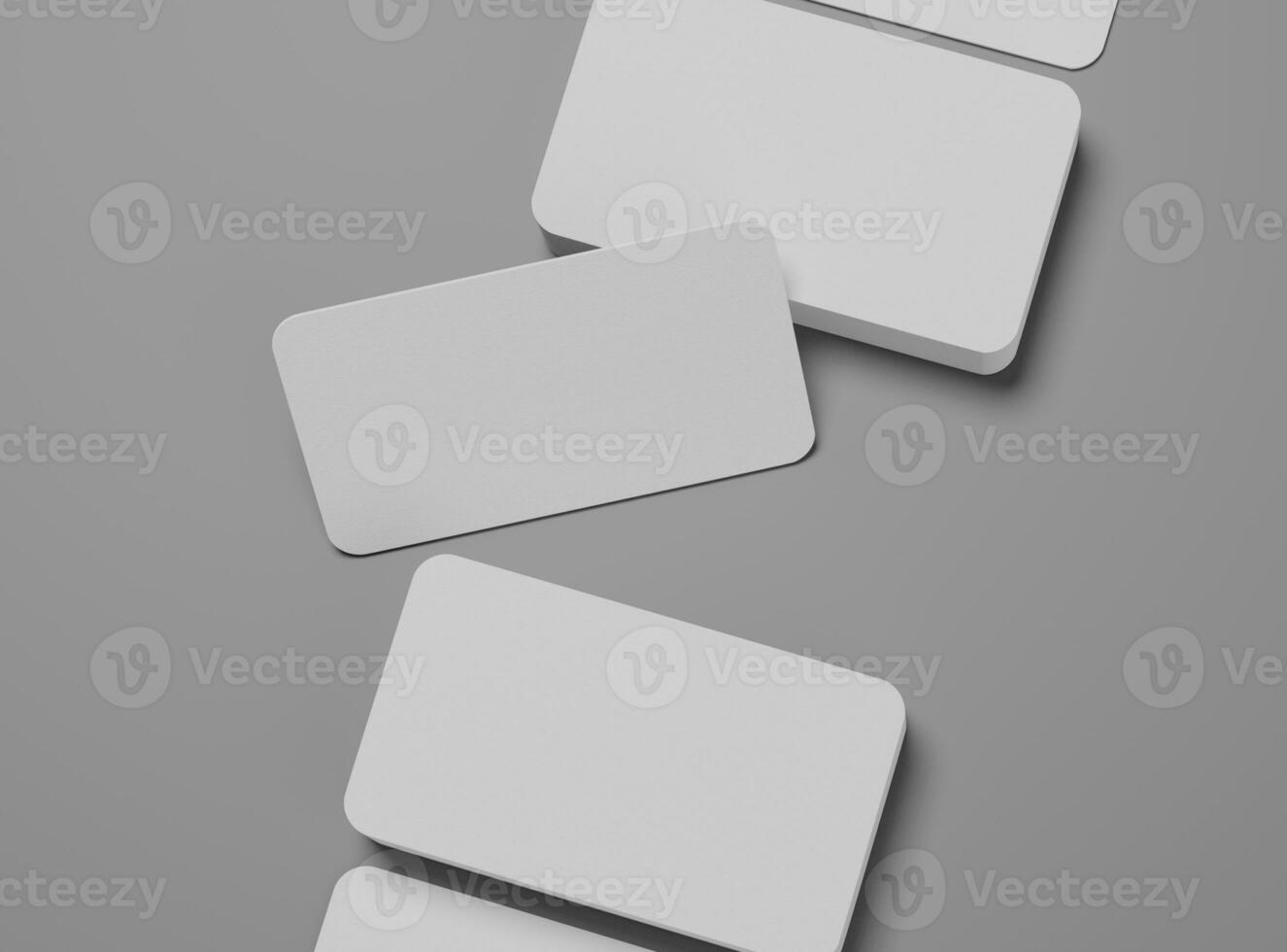 Group of minimal business card mockup template with copy space for your logo or graphic design, 3d rendering studio photo