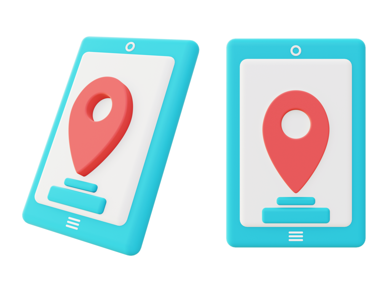 3d illustration icon of digital map pointer for UI UX web mobile app social media ads png