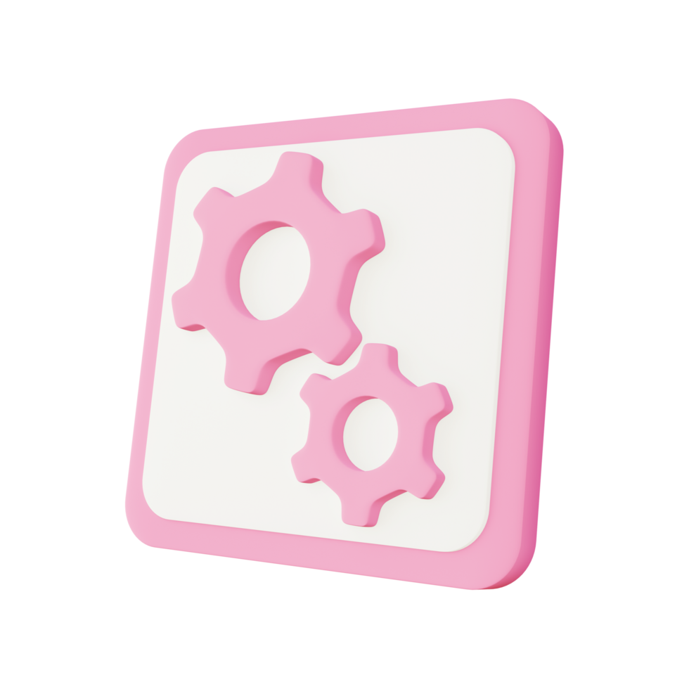 3d illustration icon of gear configuration setting for UI UX web mobile app social media ads png