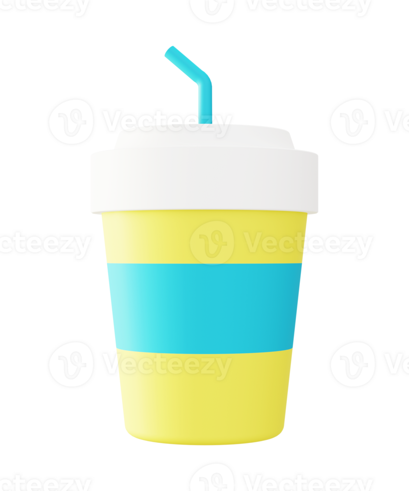 3d illustration icon of drinking cup for UI UX web mobile app social media ads png
