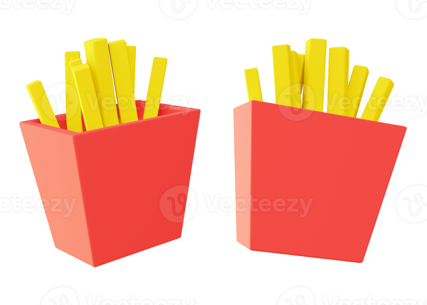 3d illustration icon of French fries fast food for UI UX web mobile app social media ads png