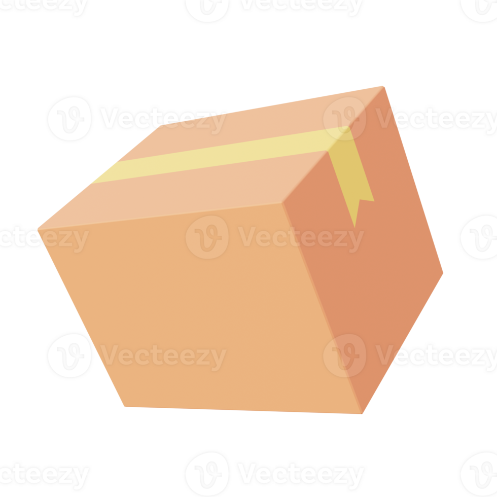 3d illustration icon of Closed Box package for UI UX web mobile app social media ads png