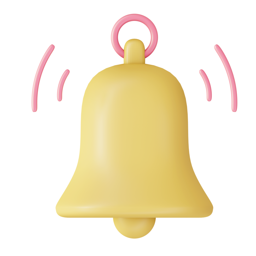 3d illustration icon of Bell notification for UI UX web mobile app social media ads png